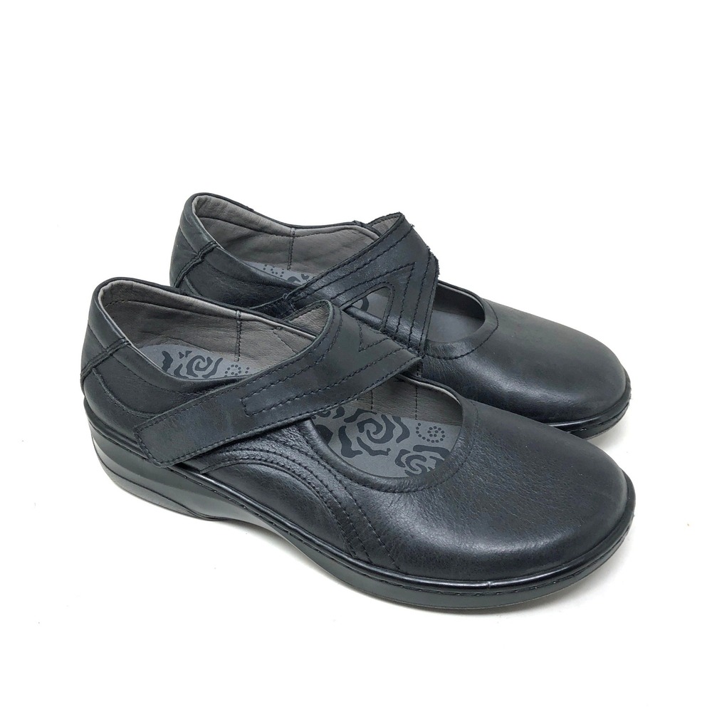 Propet Womens 8 Mary Jane Shoes Golda Black Leather Comfort Strap
